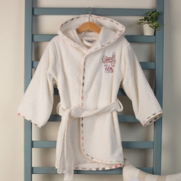 Μπουρνούζι Βρεφικό Με Κέντημα Rabbit Girl 147 White DimCol