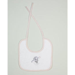 Σαλιάρα Με Κέντημα Dreaming Elephant 168 White DimCol 25x25cm 100% Βαμβάκι