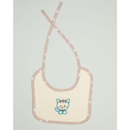 Σαλιάρα Με Κέντημα Kitty 138 Ecru DimCol 25x25cm 100% Βαμβάκι