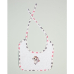 Σαλιάρα Με Κέντημα Little Angel 142 White DimCol 25x25cm 100% Βαμβάκι