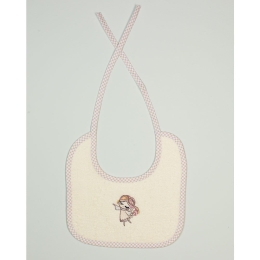 Σαλιάρα Με Κέντημα Little Angel 143 Ecru DimCol 25x25cm 100% Βαμβάκι