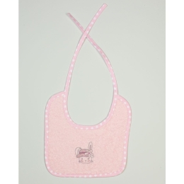 Σαλιάρα Με Κέντημα Rabbit Girl 146 Pink DimCol 25x25cm 100% Βαμβάκι