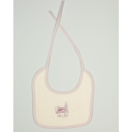 Σαλιάρα Με Κέντημα Rabbit Girl 148 Ecru DimCol 25x25cm 100% Βαμβάκι