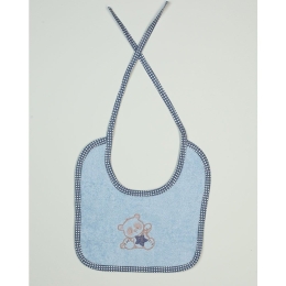 Σαλιάρα Με Κέντημα Star Bear 151 Ciel DimCol 25x25cm 100% Βαμβάκι