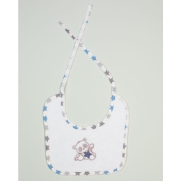 Σαλιάρα Με Κέντημα Star Bear 152 White DimCol 25x25cm 100% Βαμβάκι