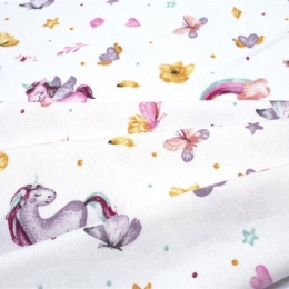 Πάνα Φανελένια Unicorn 105 Multi DimCol 80x80cm 100% Βαμβακερή Φανέλα