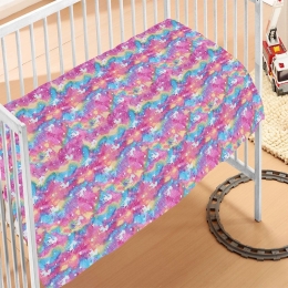 Κουβέρτα Βρεφική Unicorn Fleece Φωσφοριζέ Multi DimCol Αγκαλιάς 70x110cm Πολυέστερ