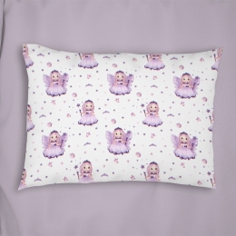 Μαξιλαροθήκη Παιδική Fairy 86 White-Lilac DimCol 35X45 100% Βαμβακερή Φανέλα