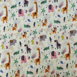 Πάνα Χασέ Bebe Zoo 556 White-Multi DimCol 80x80cm 100% Βαμβάκι