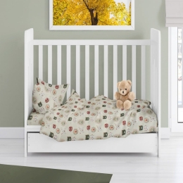 Παπλωματοθήκη Βρεφική Big Cats 27 Light Olive DimCol 120x160cm 100% Βαμβακερή Φανέλα