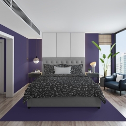 Σεντόνια Πεντάγραμμο 447 (Σετ 4τμχ) Black DimCol King Size 240x270cm Βαμβάκι-Πολυέστερ
