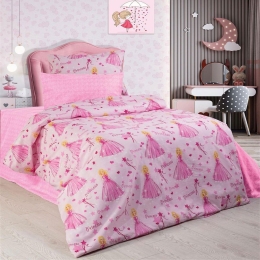 Παπλωματοθήκη Παιδική Princess 392 Pink DimCol Μονό 160x240cm Βαμβάκι-Πολυέστερ