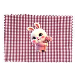 Σουπλά Παιδικό Cute Bunny 37 Bordo DimCol 35x50cm Πολυέστερ