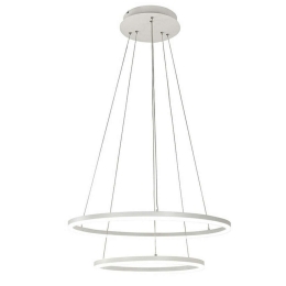Φωτιστικό Οροφής 3508-48-102 65W Led Warm White Φ60-Φ80cm 200cm White Fabas Luce Μέταλλο, Μεθακρυλικό