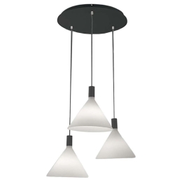 Φωτιστικό Οροφής Vincent 3665-47-102 3x40W E27 White Fabas Luce Μέταλλο,Γυαλί