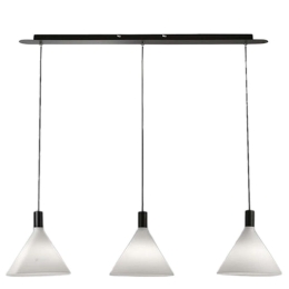 Φωτιστικό Οροφής - Ράγα Vincent 3665-48-102 3x40W E27 119x200cm White Fabas Luce Μέταλλο,Γυαλί