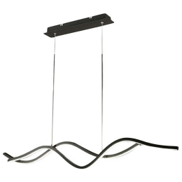 Φωτιστικό Οροφής - Ράγα Sinuo 3666-45-101 36W Led 112x200cm Black Fabas Luce Μέταλλο, Μεθακρυλικό