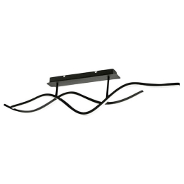 Φωτιστικό Οροφής - Πλαφονιέρα Sinuo 3666-65-101 36W Led 112x25cm Black Fabas Luce Μέταλλο, Μεθακρυλικό