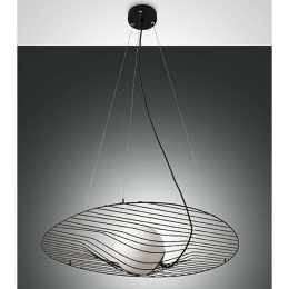 Φωτιστικό Οροφής Homa 3670-45-101 40W E27 Φ70cm 200cm Black Fabas Luce Μέταλλο,Γυαλί