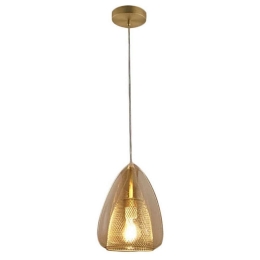 Φωτιστικό Οροφής Britton 3673-40-125 1x40W E27 Φ22cm 200cm Amber Fabas Luce Μέταλλο,Γυαλί