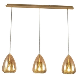 Φωτιστικό Οροφής - Ράγα Britton 3673-48-125 3x40W E27 112x200cm Amber Fabas Luce Μέταλλο,Γυαλί