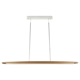 Φωτιστικό Οροφής - Ράγα Ribot 3676-45-215 26W Led 130x6,5x200cm Oak Fabas Luce Μέταλλο,Ξύλο