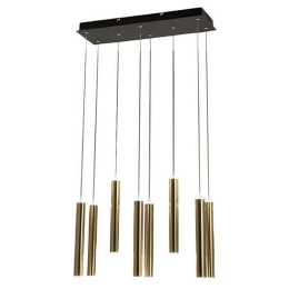 Φωτιστικό Οροφής - Ράγα Prado 3685-46-209 52W Led 60x20x200cm Black-Brass Fabas Luce Μέταλλο, Μεθακρυλικό