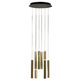 Φωτιστικό Οροφής Prado 3685-47-209 52W Led Φ3,7-Φ40cm 200cm Black-Brass Fabas Luce Μέταλλο, Μεθακρυλικό