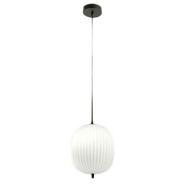 Φωτιστικό Οροφής Domizia 3689-40-101 40W E27 Φ25cm 200cm Black Fabas Luce Μέταλλο,Γυαλί