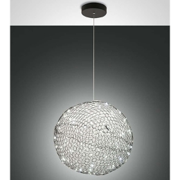 Φωτιστικό Οροφής Sumter 3693-45-101 18W Led Φ50cm 200cm Black Fabas Luce Μέταλλο