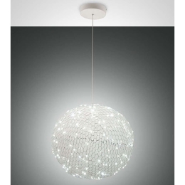 Φωτιστικό Οροφής Sumter 3693-45-102 18W Led Φ50cm 200cm White Fabas Luce Μέταλλο