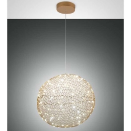 Φωτιστικό Οροφής Sumter 3693-45-225 18W Led Φ50cm 200cm Gold Matt Fabas Luce Μέταλλο
