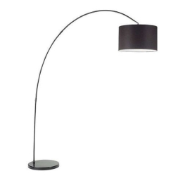 Φωτιστικό Δαπέδου 6304 N 1XE27 40W 150x192cm Με Αμπαζούρ Black Perenz Μέταλλο,Ύφασμα