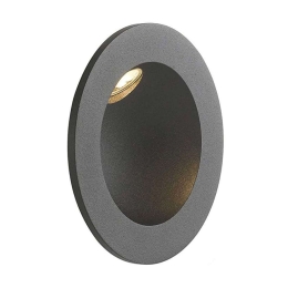 Φωτιστικό Τοίχου - Απλίκα Χωνευτή Onyx INC-ONYx-R1 NERO 2W Led Φ9cm 4cm Black Intec