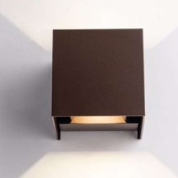 Φωτιστικό Τοίχου - Απλίκα Alfa LED-W-ALFA-20C BRO 2x10W Led 3000K 12x12x12cm Bronze Intec