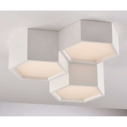 Φωτιστικό Οροφής - Πλαφονιέρα Vortex LED-VORTEX-PL3 36W Led 35x34,6x15cm White Intec Γύψος