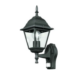 Φωτιστικό Τοίχου - Απλίκα Up Roma LANT-ROMA/AP1A-S 8031435921235 Black 1xE27 60W Με Αισθητήρα 19,5x3