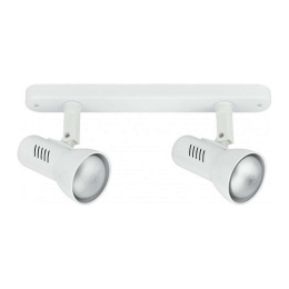Φωτιστικό Οροφής - Σποτ Carrera SPOT-CARRERA-2 Ρυθμιζόμενο 2xE27 40W 26x12,5cm White Intec Metal