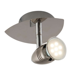 Φωτιστικό Οροφής - Σποτ Sunny SPOT-SUNNY-1 Ρυθμιζόμενο 1xGU10 5W 10x12,5cm Nickel Intec Μέταλλο
