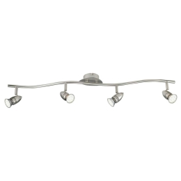 Φωτιστικό Οροφής - Σποτ Sunny SPOT-SUNNY-4 Ρυθμιζόμενο 4xGU10 5W 94,5x16,5cm Nickel Intec Μέταλλο