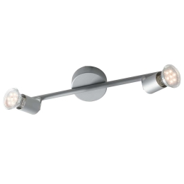 Φωτιστικό Οροφής - Σποτ Cooper SPOT-COOPER-2 Ρυθμιζόμενο 2xGU10 5W Led 30,5x15cm Silver Intec Μέταλλο
