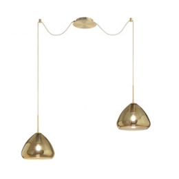 Φωτιστικό Οροφής Glow 3667-42-118 2xE27 40W Φ25cm 350cm Brass La Mia Luce