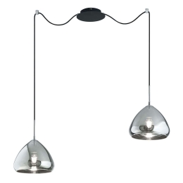 Φωτιστικό Οροφής Glow 3667-42-138 2xE27 40W Φ25cm 350cm Chrome La Mia Luce