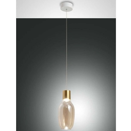 Φωτιστικό Οροφής Lapo 3768-40-365 Φ16x31,2cm Dim Led 1300lm 12W Cognac Fabas Luce