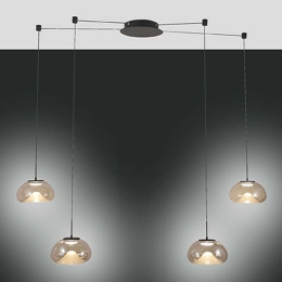 Φωτιστικό Οροφής Brena 3755-49-365 Φ22x12,5cm Dim Led 4320lm 40W Cognac Fabas Luce