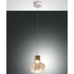 Φωτιστικό Οροφής Kino 3767-40-365 Φ22x21,2cm Dim Led 1300lm 12W Cognac Fabas Luce