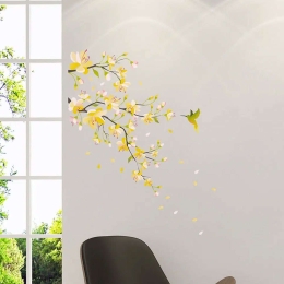 Αυτοκόλλητα Τοίχου Βινυλίου Yellow Branch 54107 72x58cm Yellow Ango Βινύλιο