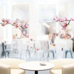 Αυτοκόλλητα Τζαμιού Βινυλίου Magnolia 64006 34x15cm White-Pink Ango Βινύλιο