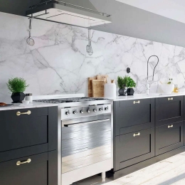 Αυτοκόλλητο Κάλυμμα Προστασίας Τοίχου White Marble 67323 180x45x0,05cm White-Grey Ango Pet