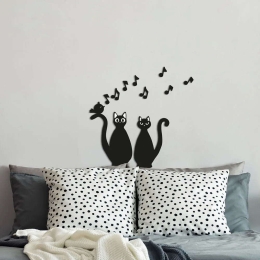 Αυτοκόλλητα Τοίχου Αφρώδη Cats Silhouettes M 54511 Black-White Ango